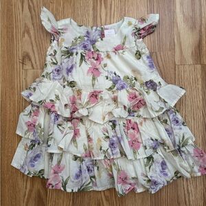 LoveShackFancy by GAP Cream Floral Ruffle Dress